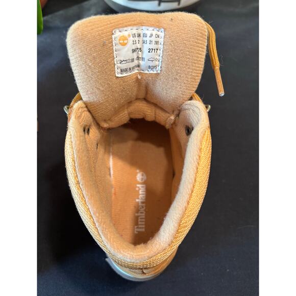 Boys Girls Youth Timberland Euro Hiker Nubuck Boots Wheat TB096775, size 2.5 NEW - Picture 5 of 7